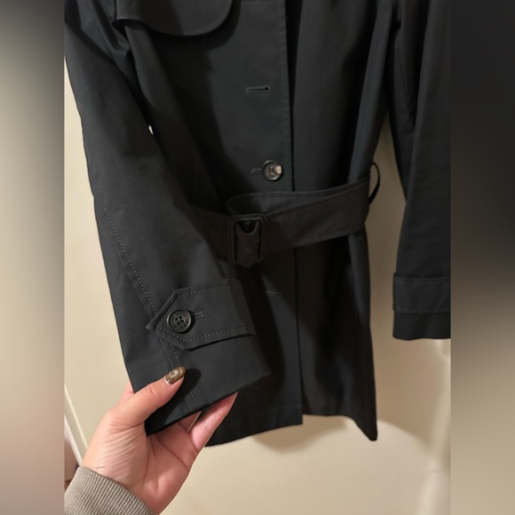 Brooks Brothers Black Trench Coat Petite - Picture 3 of 10